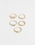 Sets Anillos Strass Anillos Sets De Metal - Dorado