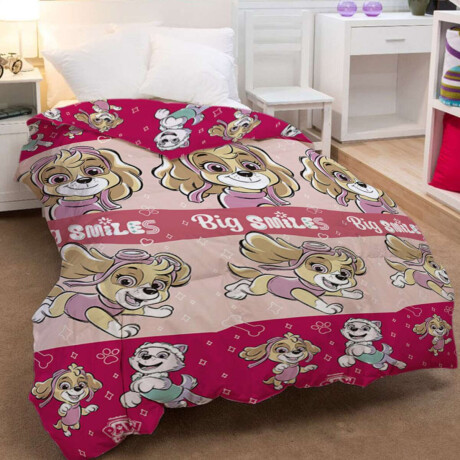 Acolchado Infantil Paw Patrol Microfibra 1 Plaza Coral