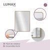 Espejo Vertical Lumax Suleban c/marco y luz 90x70cm Dorado