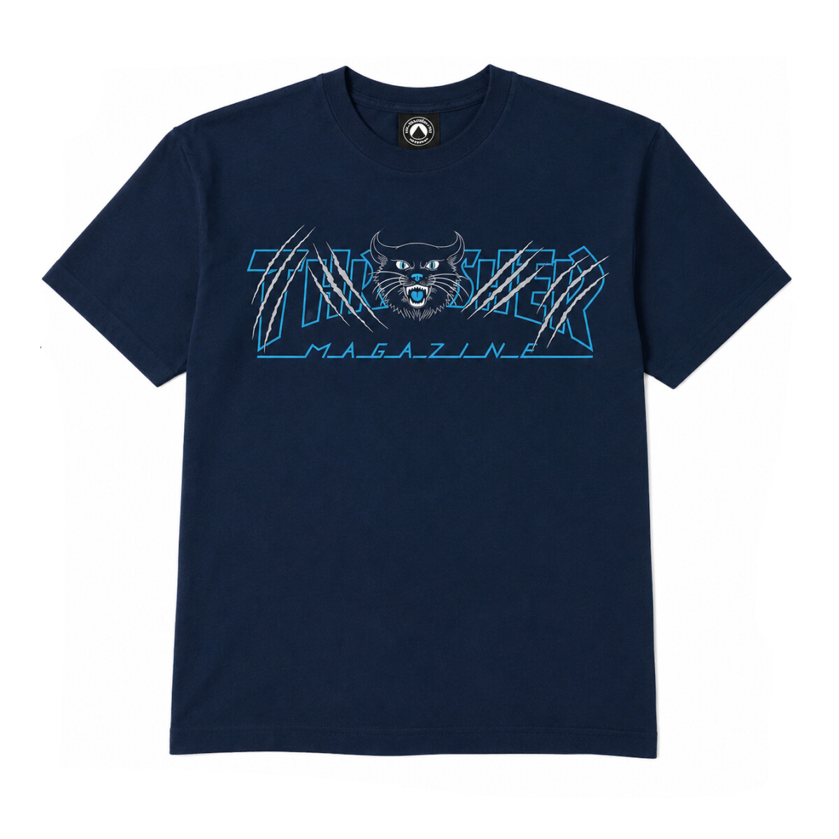 Remera Thrasher Gato - Azul 