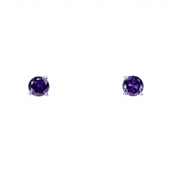 Caravanas Solitario Plata -Plata 925- Zirconia -CA4082 conpiedra