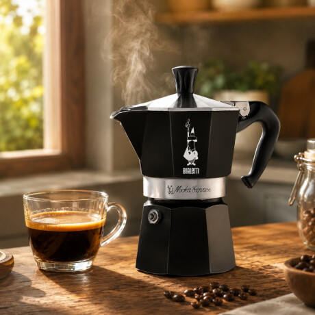 Cafetera Moka Express Negra 130ml 3 Tazas Bialetti Cafetera Moka Express Negra 130ml 3 Tazas Bialetti