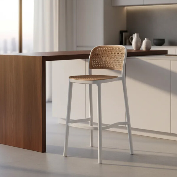 Butaca Alta Franky Con Respaldo Y Apoyapies Blanco