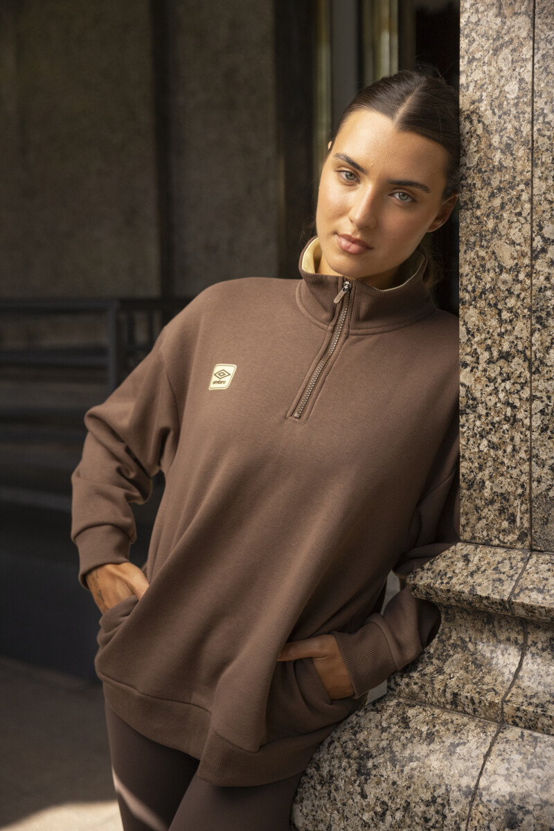 Buzo medio cierre terra - Marron 