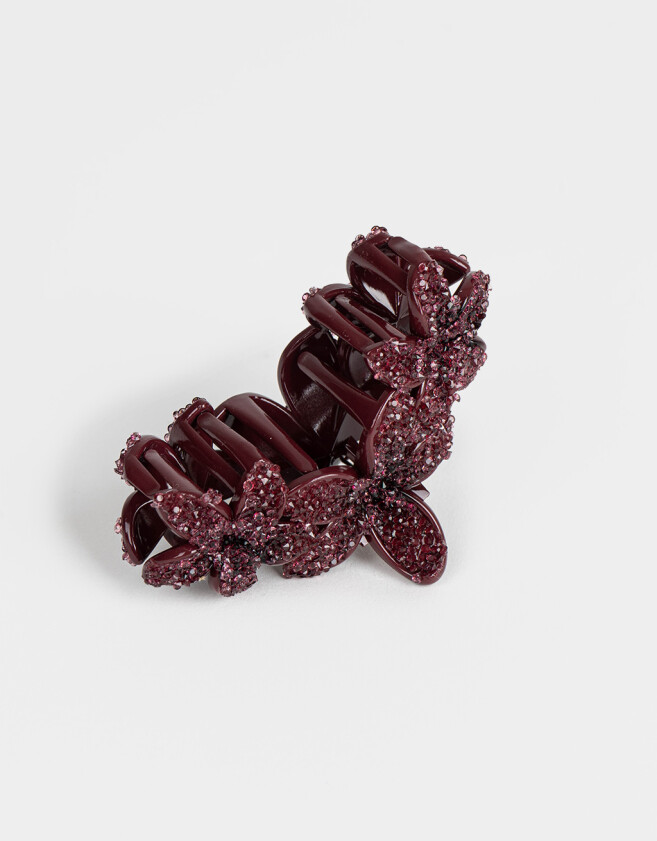 Broche Hawaianas Broche Flores Hawaianas - Rojo Burdeaux