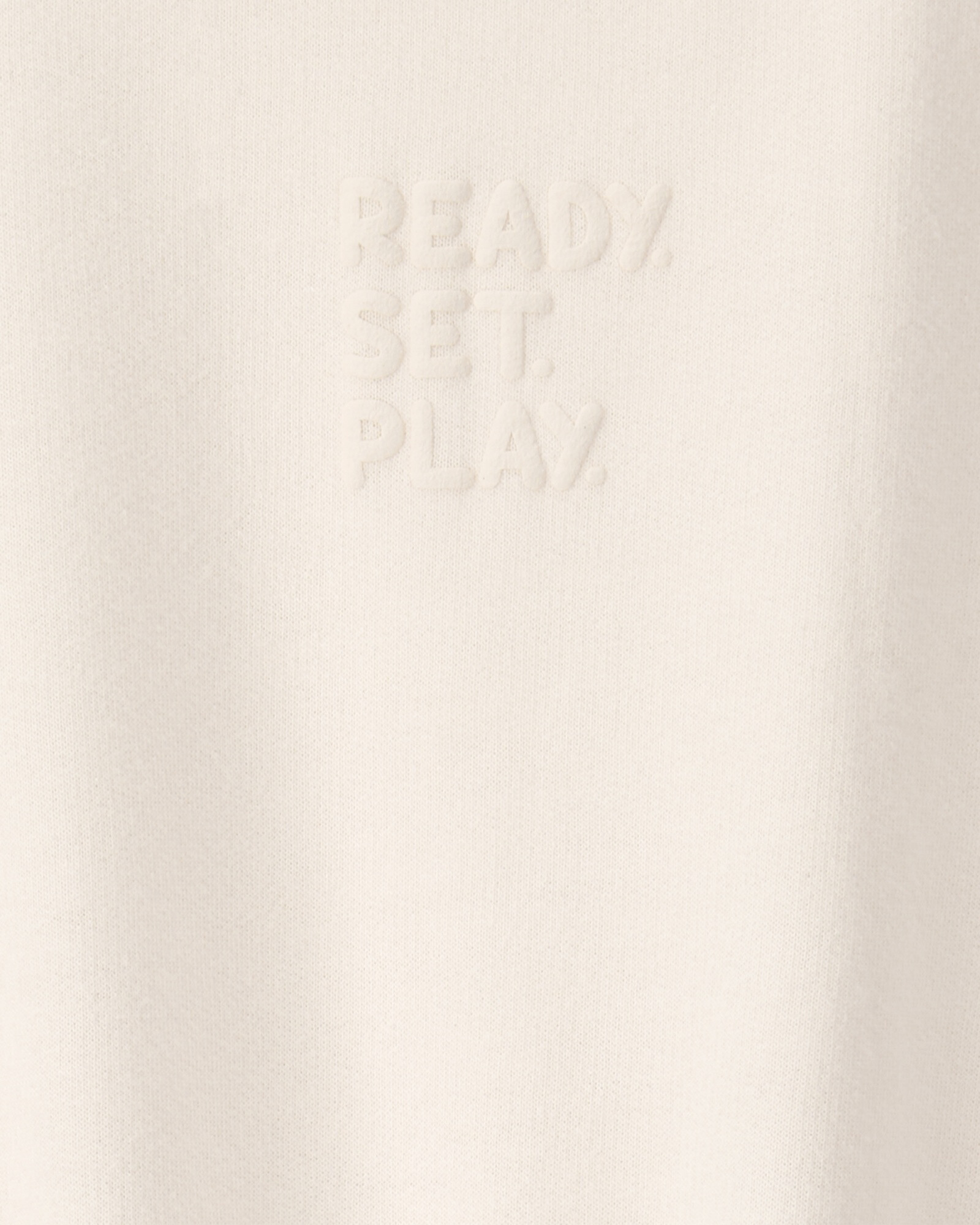 Buzo de algodón, color marfil, estampa en relieve Ready Set Play Sin color