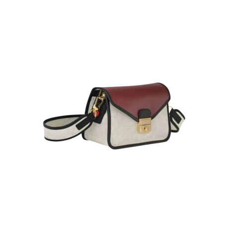 Longchamp -Cartera en material textil con solapa, Mademoiselle Marfil