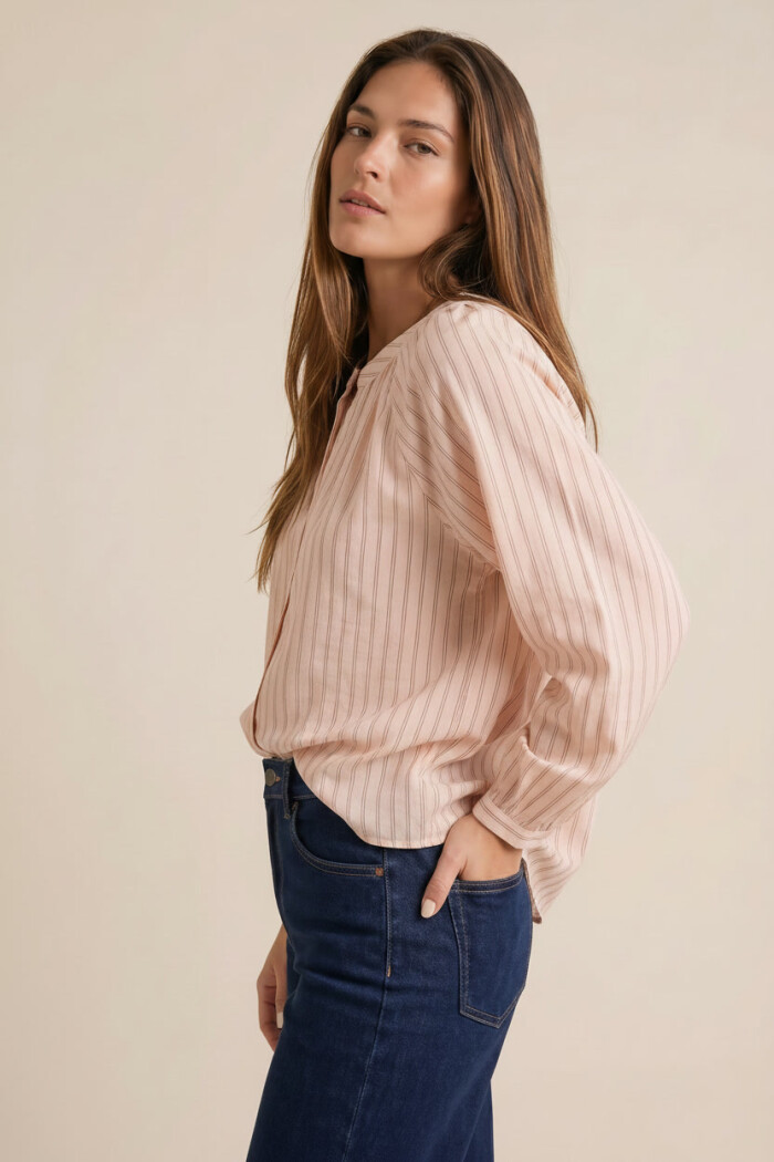 Blusa A Rayas Rosa
