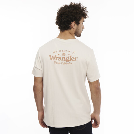 Remera Wrangler de Hombre -SS FASHION- WSS25079VINTAGEWHITE WHITE