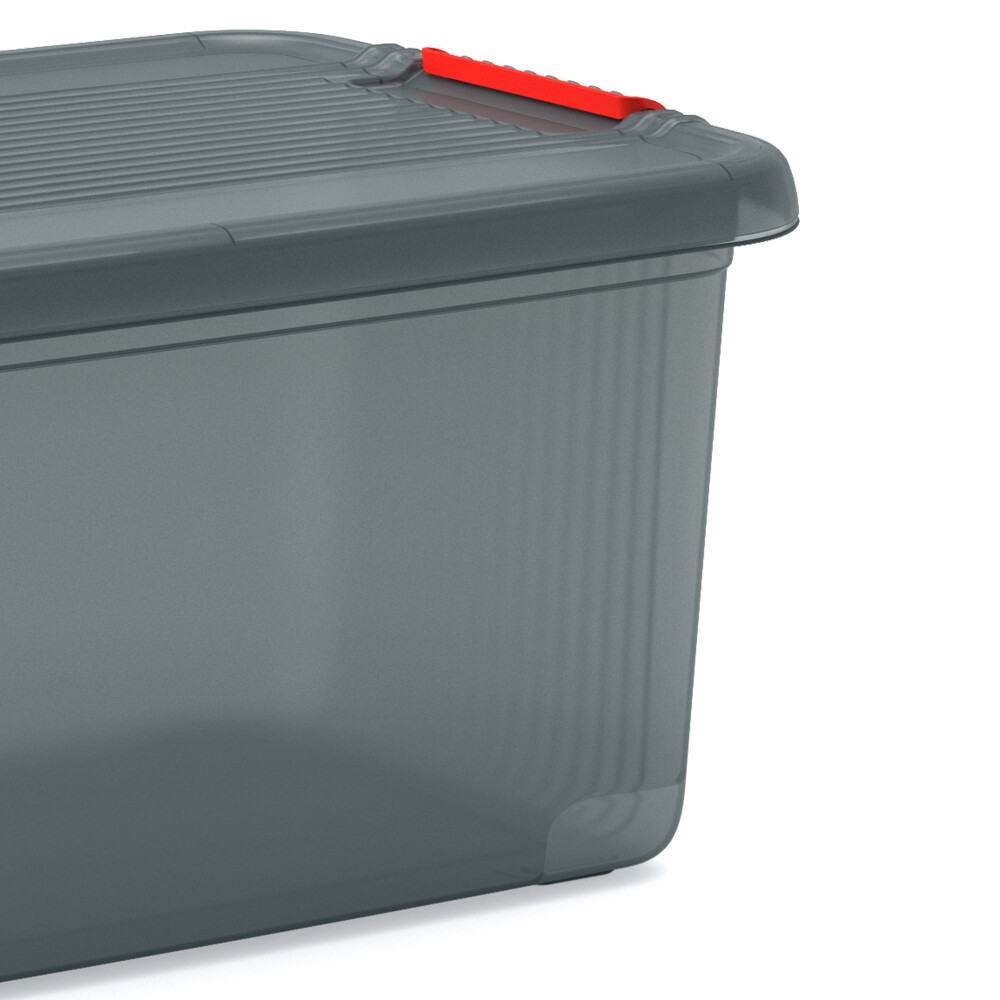 CAJA ORGANIZADORA PLASTICO GRIS LATCH 43 LTS
