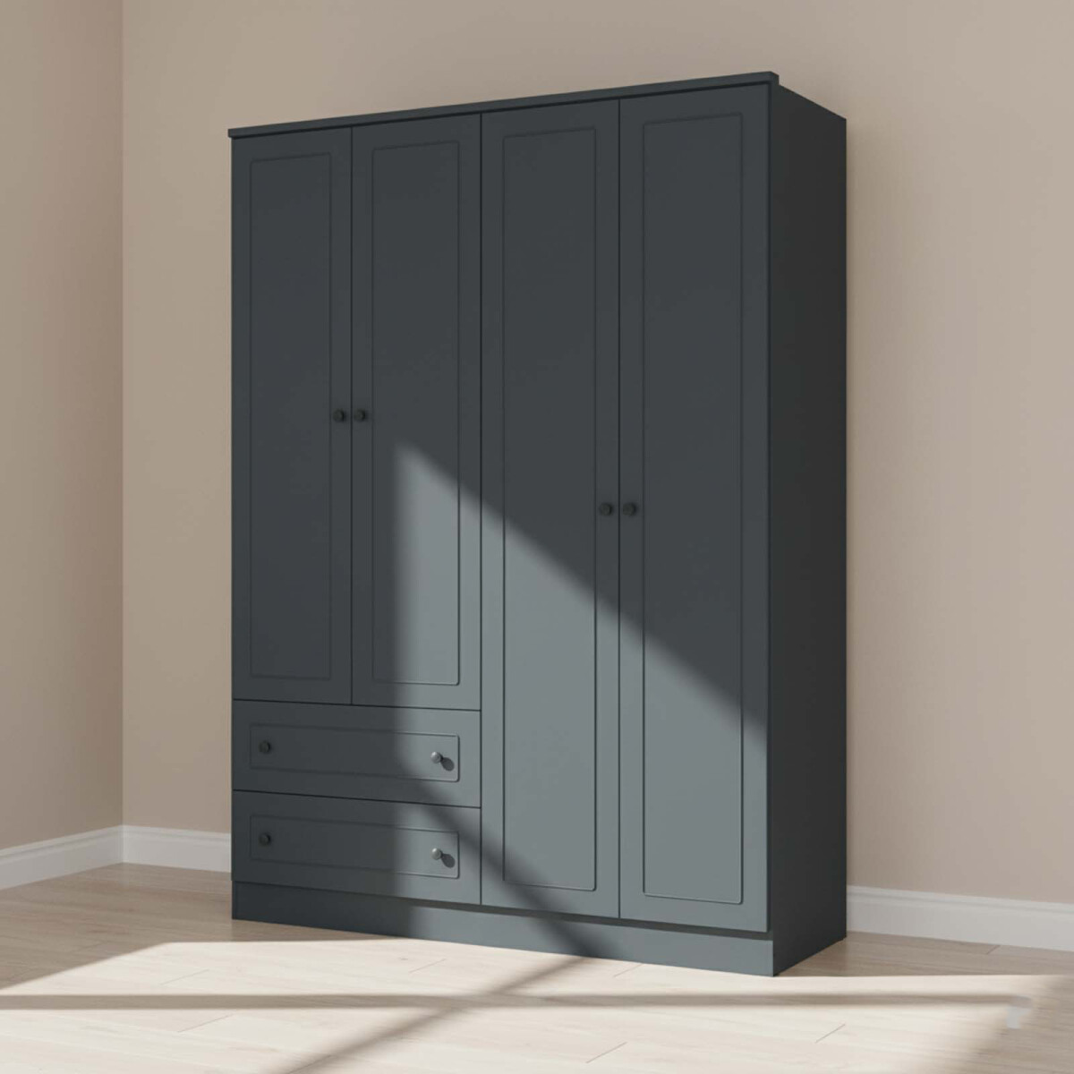 PLACARD - 4 PUERTAS MDF GRIS AMERICANO PLUS 
