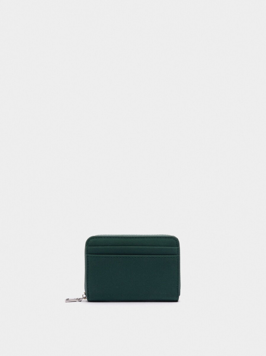 Cartera De Textura Suave Con Cremallera - verde 