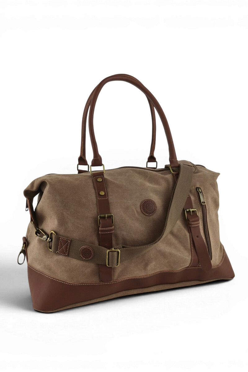 Bolso de viaje de lona Marrón
