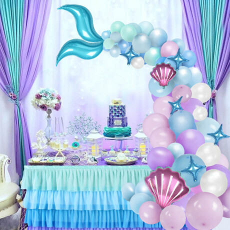 Set Globos N17 Sirena 87p Decoración Arco Cumpleaños Set Globos N17 Sirena 87p Decoración Arco Cumpleaños