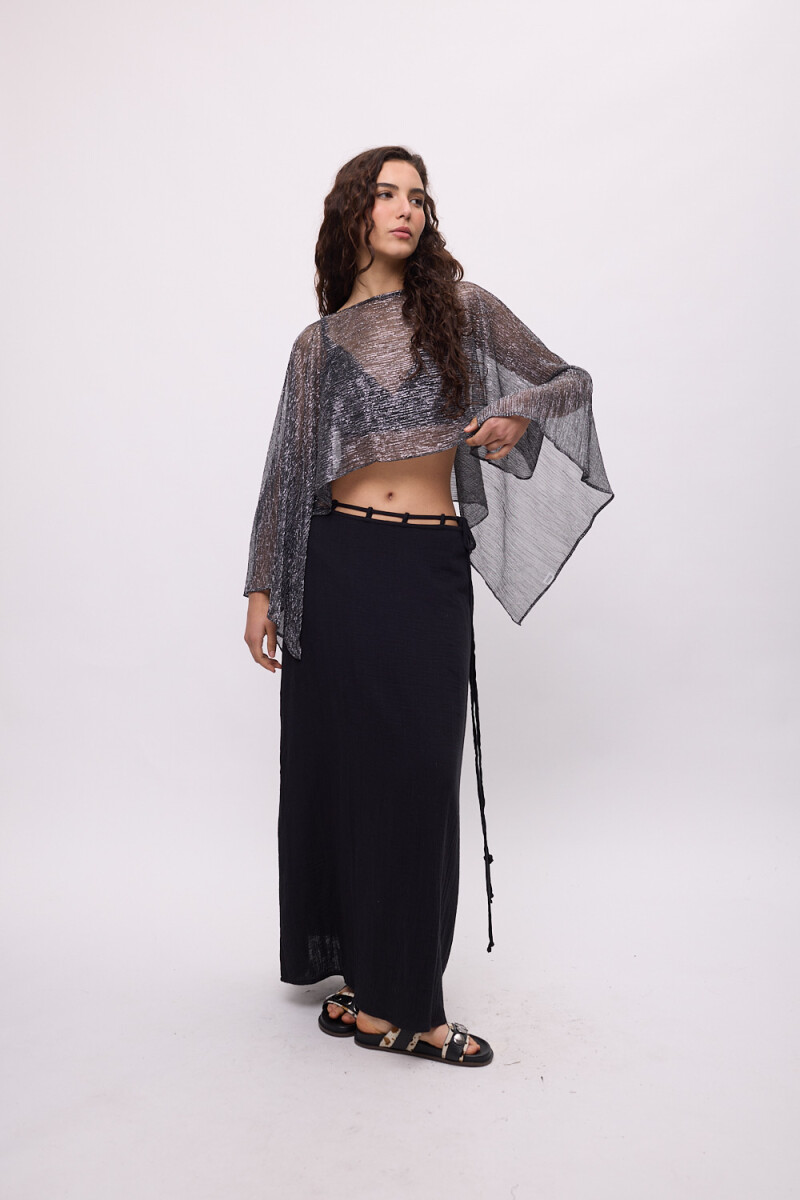 Poncho Sevilla Negro y Plata