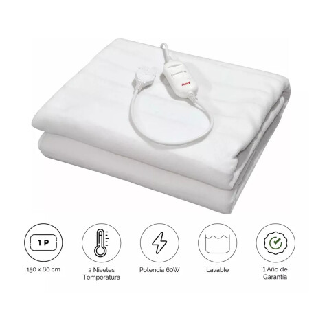 Set Invierno Manta Frazada Polar 1 Pza + Calienta Cama CuorI Azul