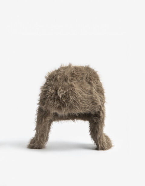 Sombreros Gorro De Pelo Sintético - Marron Beige