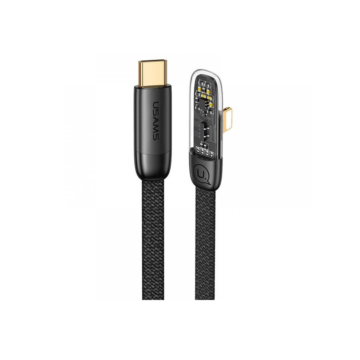 Cable Usams Tipo-C a Lightning ángulo recto 20W 
