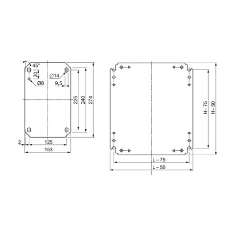 Bandeja ciega 400x300mm acero galvanizado MG1793