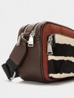 Bolso Bandolera Detalles De Piel naranja
