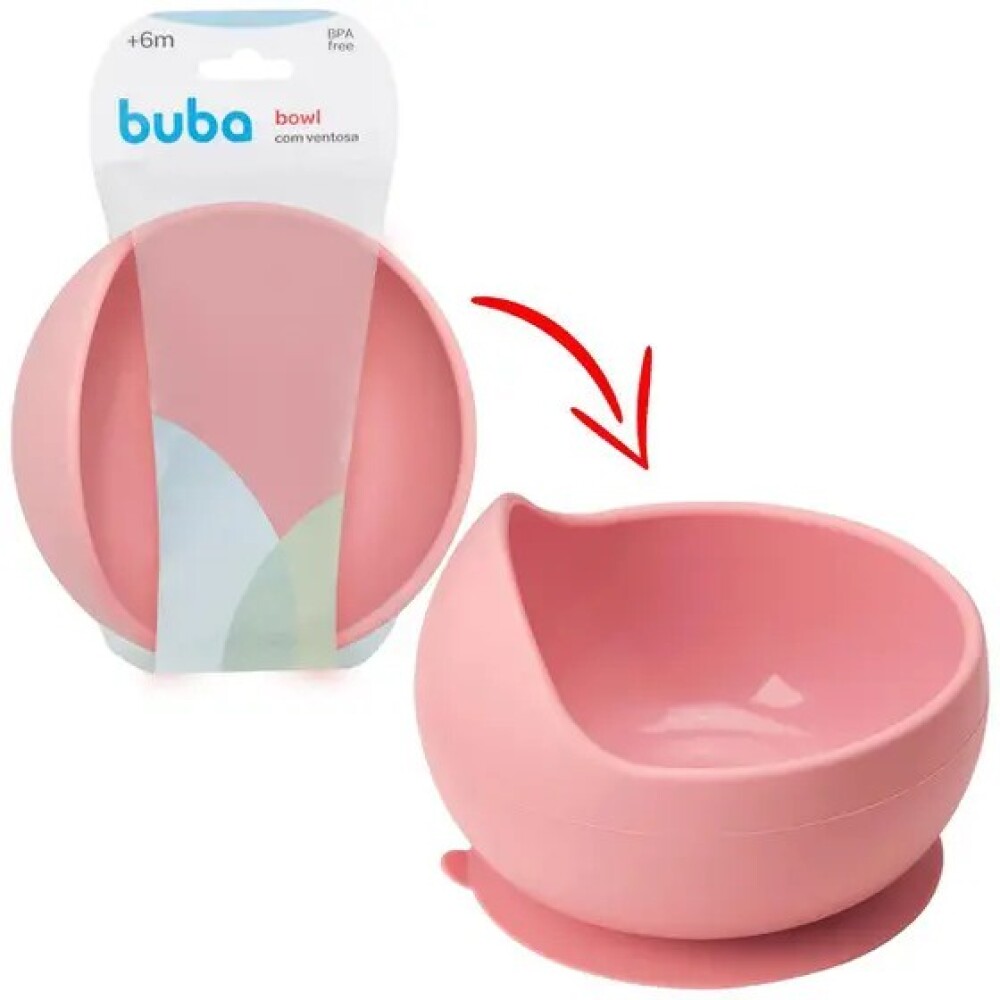 Bowl con ventosa silicona BUBA rosado