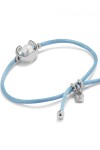 PULSERA DE HILO AZUL CON PERLA SHELL FORNITURA BAÑADA EN PLATA DE LEY. Pulsera