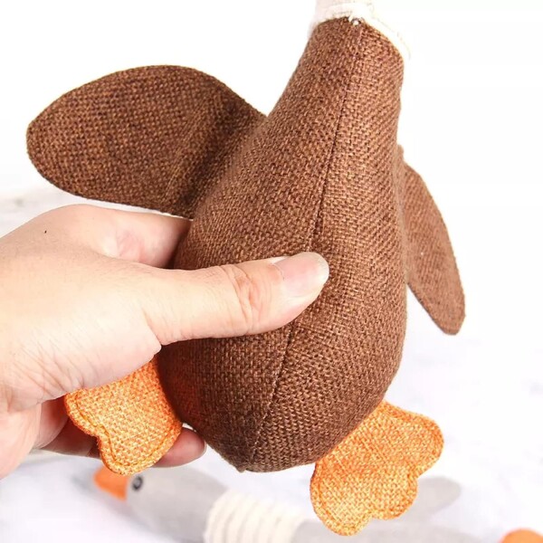 Juguete Peluche Perro Mascota Masticable Pato Calidad Color Variante Marron