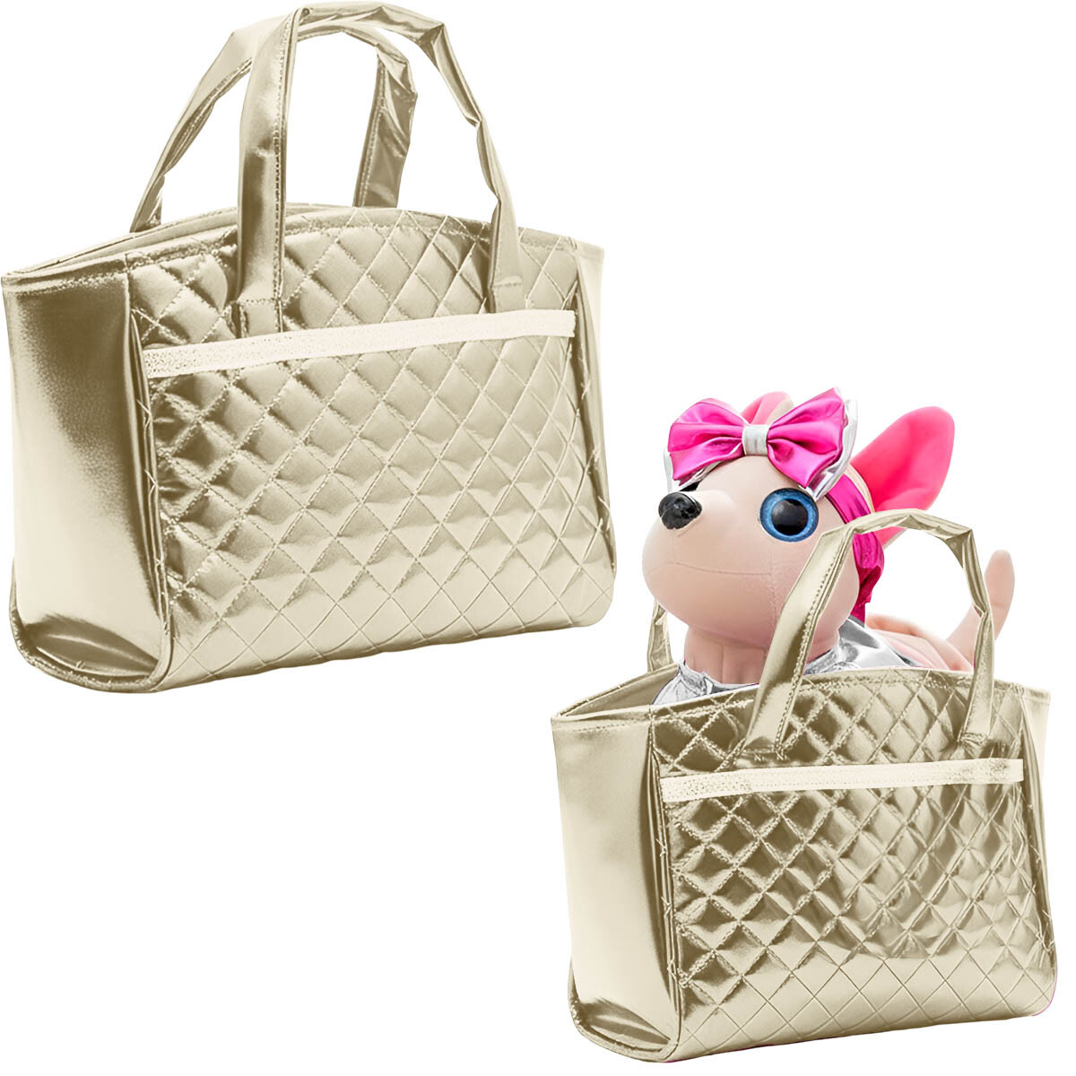 Cartera Infantil Juguete Perrito De Peluche Niñas - Dorado 