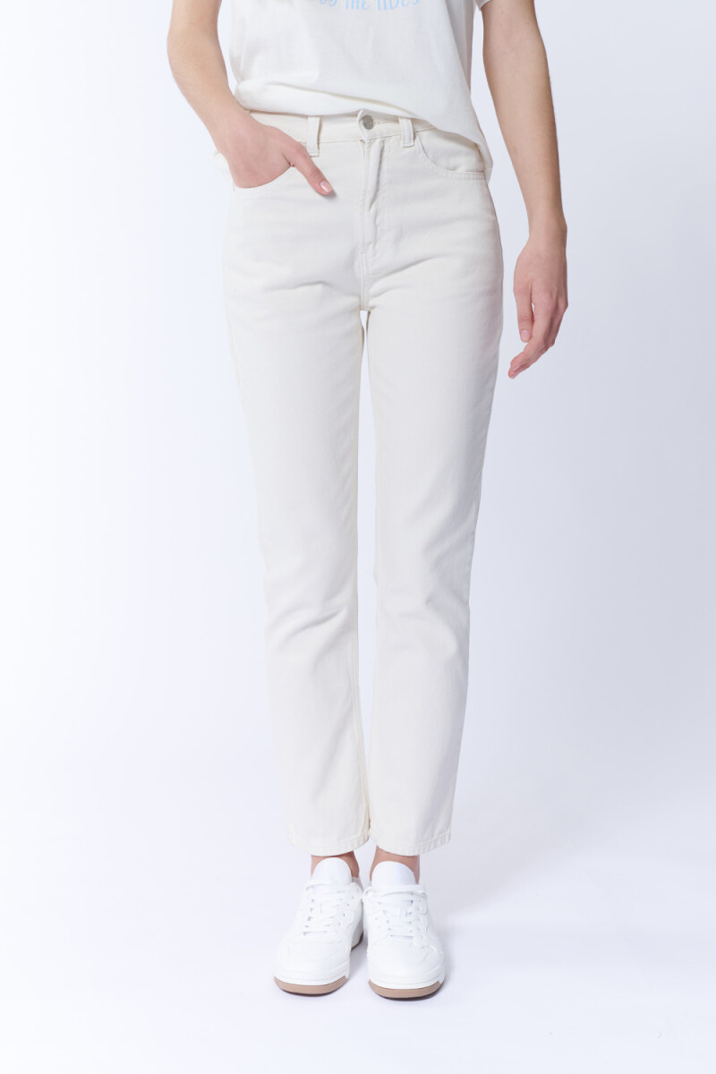 Pantalón jean recto clásico Crudo