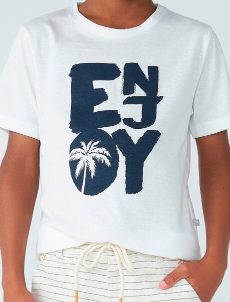 CAMISETA INFANTIL CON ESTAMPA BLANCO