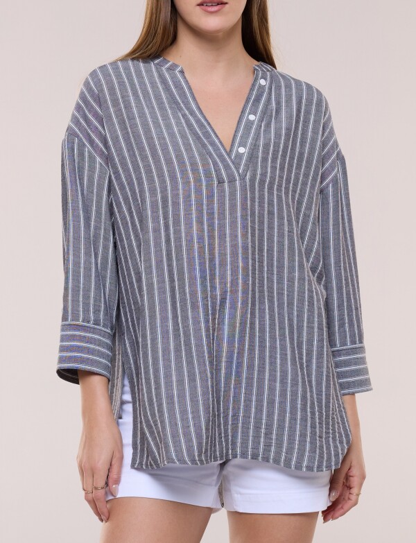 Blusa Holgada Rayas GRIS