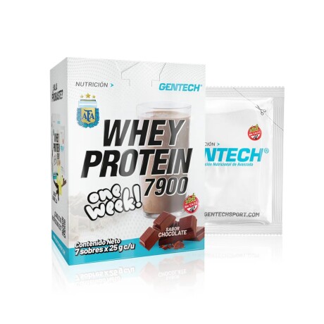 Gentech Suplemento En Polvo Whey Protein 7 sobres chocolate