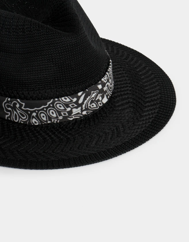 Sombreros Romántico Sombrero Con Trim - Negro
