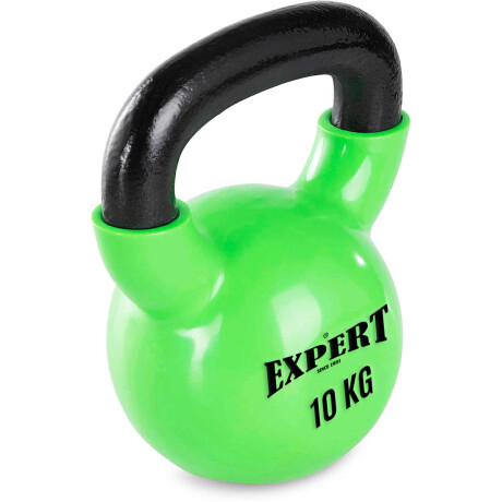 Pesa Rusa 10Kg Expert Hierro Macizo Kettlebell Mancuerna Recubierta Verde