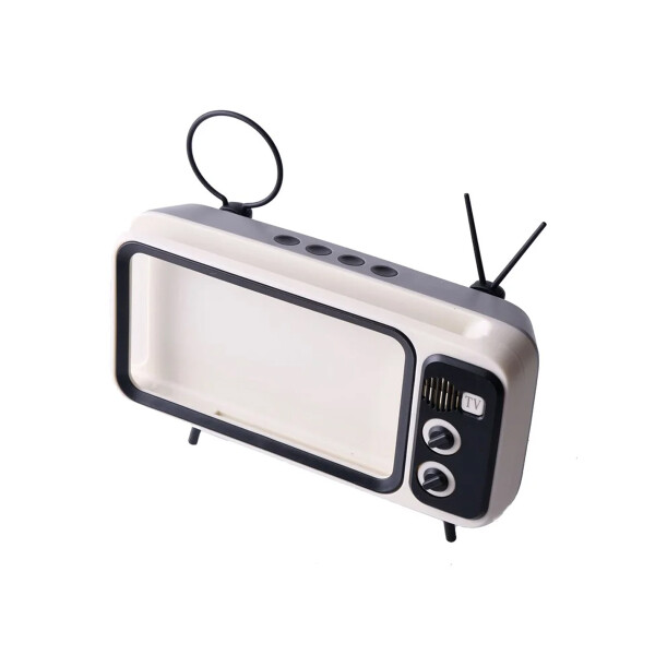 Soporte para escritorio diseño televisor retro color gris Soporte Para Escritorio Diseño Televisor Retro Color Gris