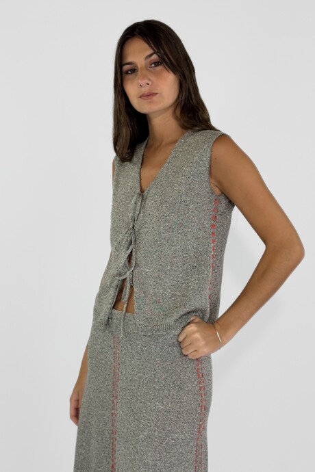 CHALECO TEJIDO EN LINO FILIPA Vison