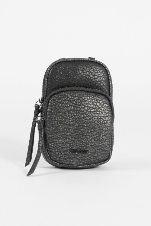 Porta celular con bolsillo peltre