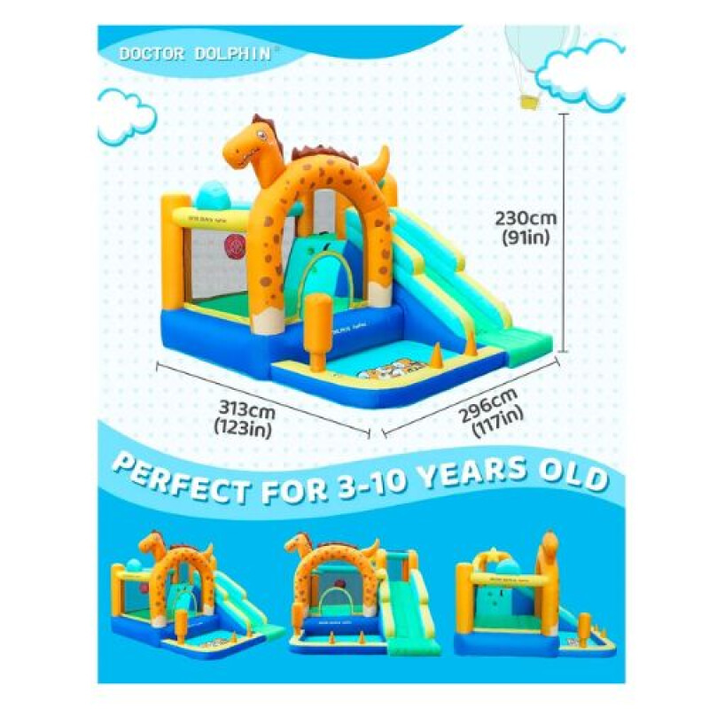 Castillo Inflable Dino Pelotero - Doctor Dolphin Castillo Inflable Dino Pelotero - Doctor Dolphin