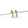 Caravanas colgantes Gotas de oro - Oro bajo -Zirconia - CA8067 conpiedra