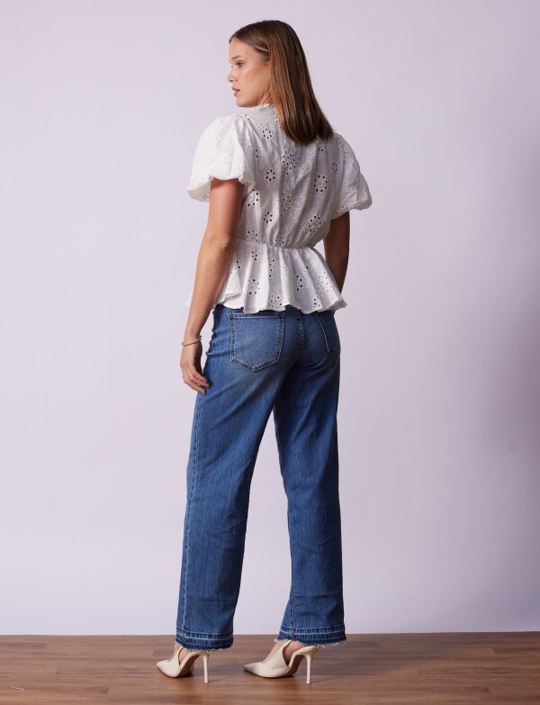 Blusa Algodon Broderie CRUDO