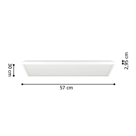 Plafón blanco IP44 LED 17,2W 3 tonos 58X31 ROVITO EG3622