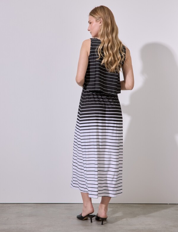 Vestido Maxi Print NEGRO/BLANCO