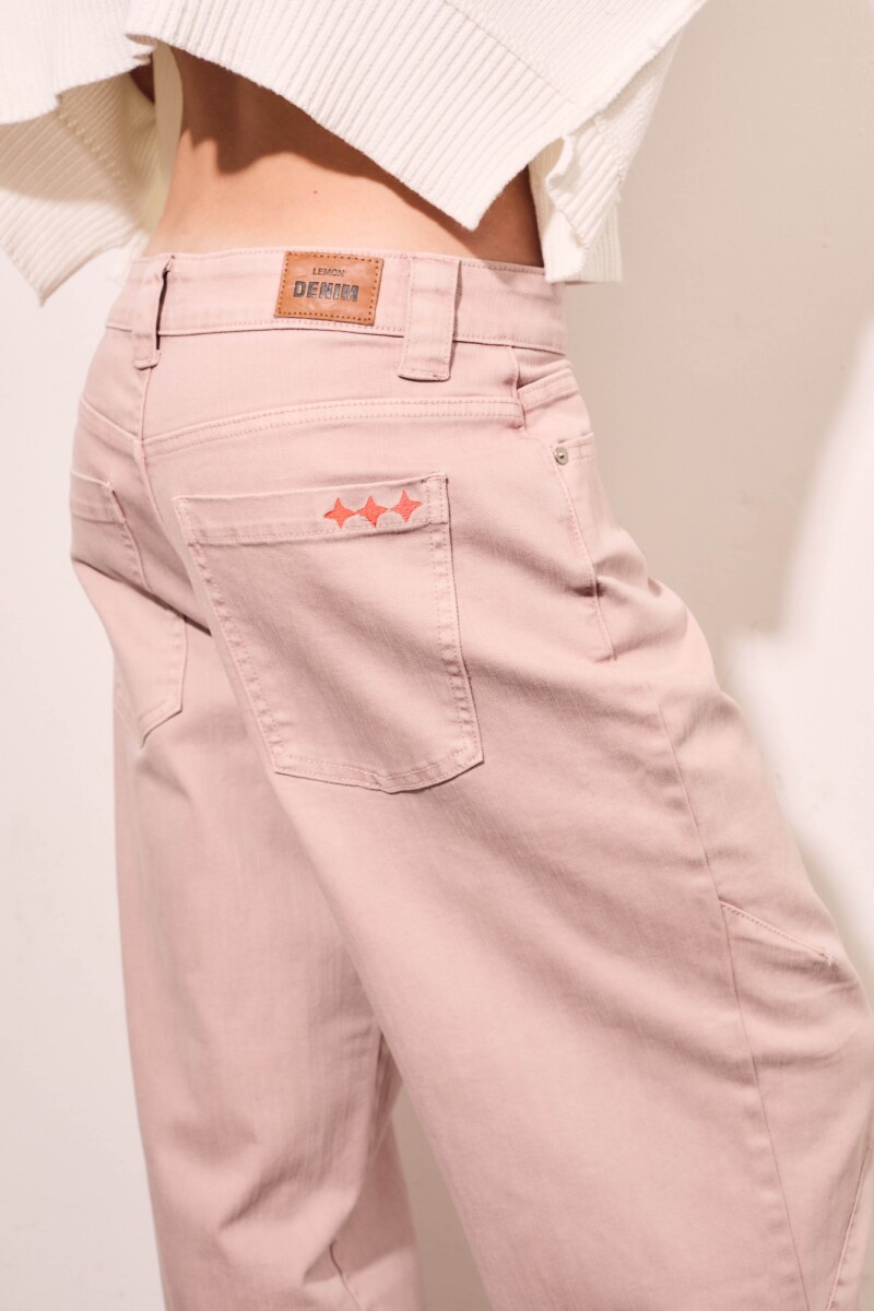 Jean Baggy Barrel Rosa