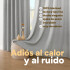 Cortina 100% Blackout 2Paños 140x220 Textura Lino Doble Faz Variante Color Gris Claro