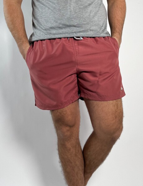 Short de baño liso Salvo Terracota