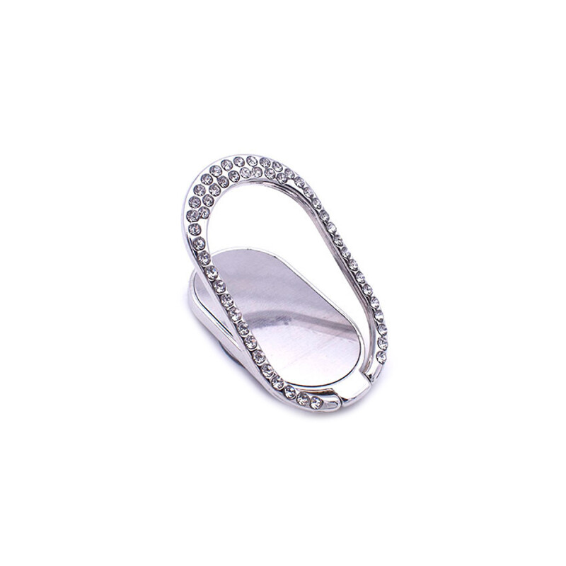 Anillo soporte para celular plateado con brillos Anillo Soporte Para Celular Plateado Con Brillos