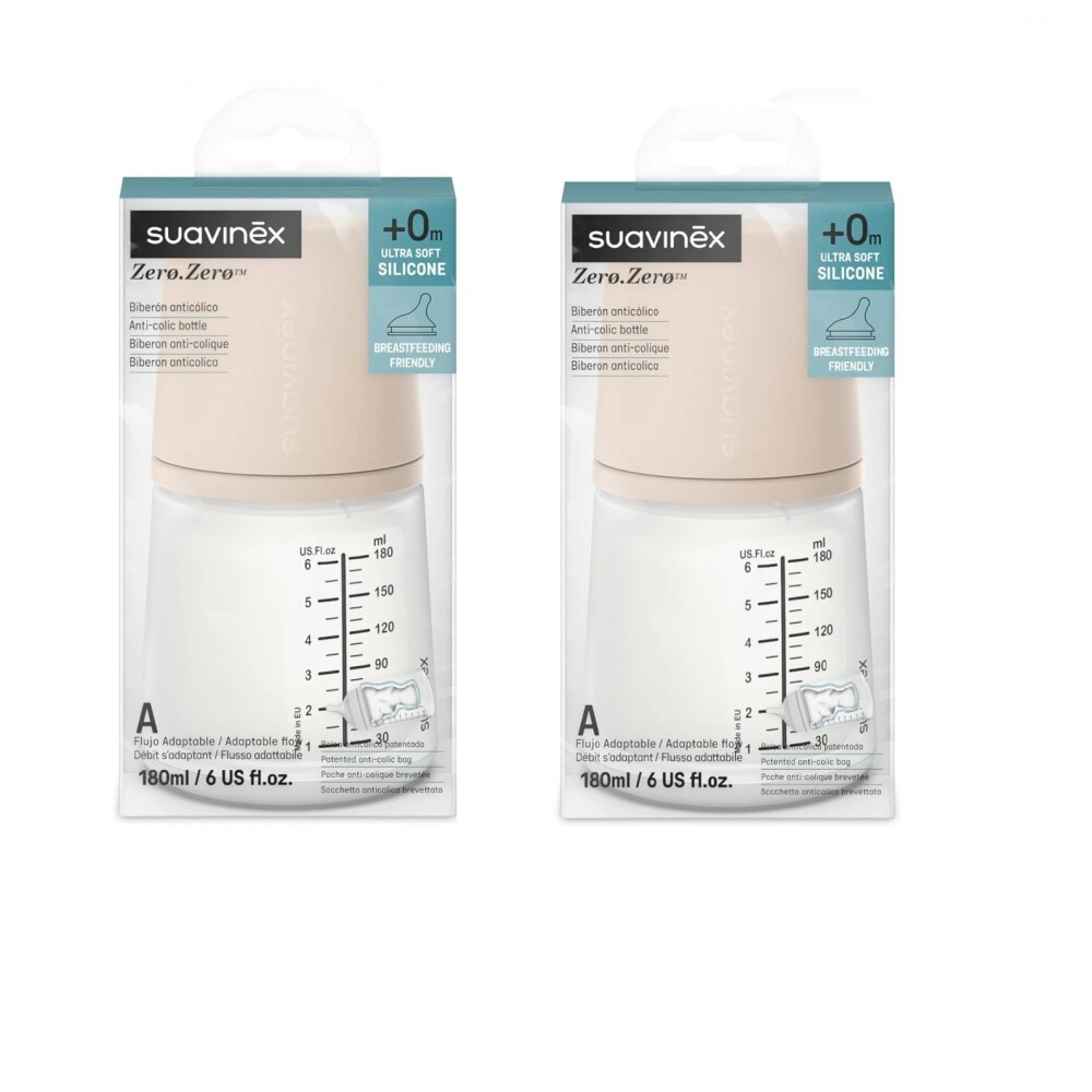 set x2 biberones zero 180ML suavinex set x2 biberones zero 180ML suavinex