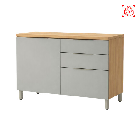 BAJO MESADA 120 CM MDF GRIS BERNA