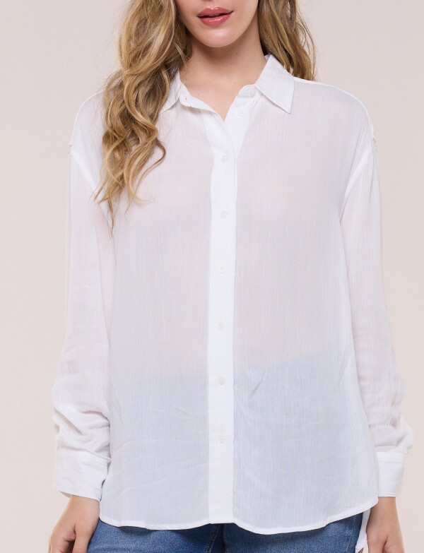 Camisa Holgada Texturada CRUDO