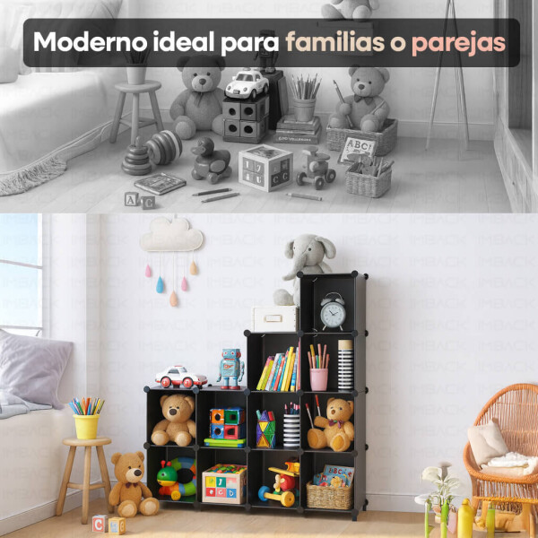 Estantería Biblioteca IMBACK IBK-PLC009 | 12 Cubos Modulares, Compacta, Resistente y Versátil Negro Estantería Biblioteca IMBACK IBK-PLC009 | 12 Cubos Modulares, Compacta, Resistente y Versátil Negro